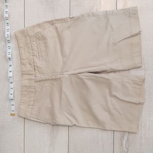 Women's Dalia Collection Khaki Linen Bermuda Shorts Size 6